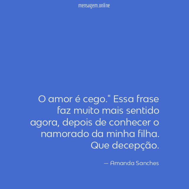 O amor é cego