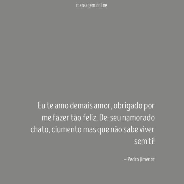 Eu te amo demais amor