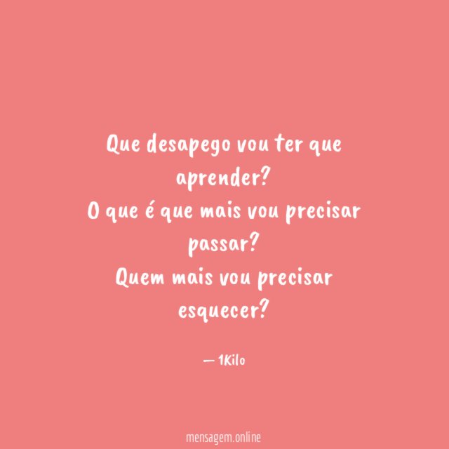 Que desapego vou ter que aprender