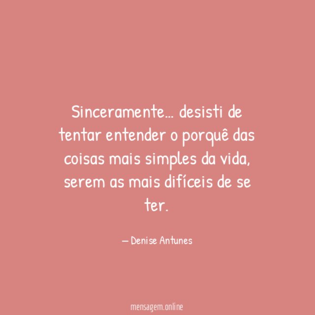 Sinceramente