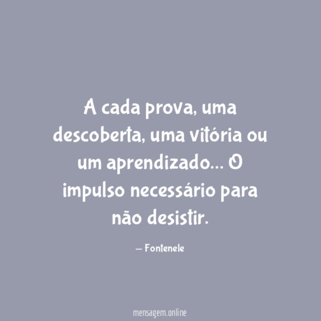 A cada prova