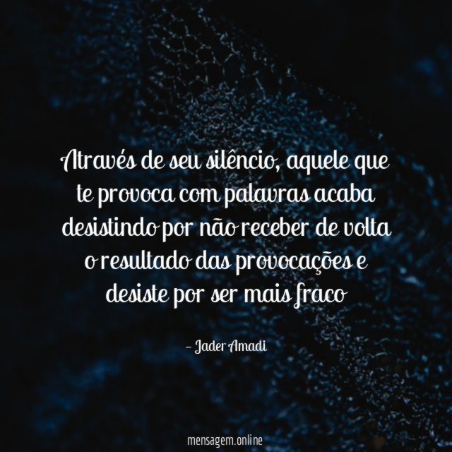 Através de seu silêncio