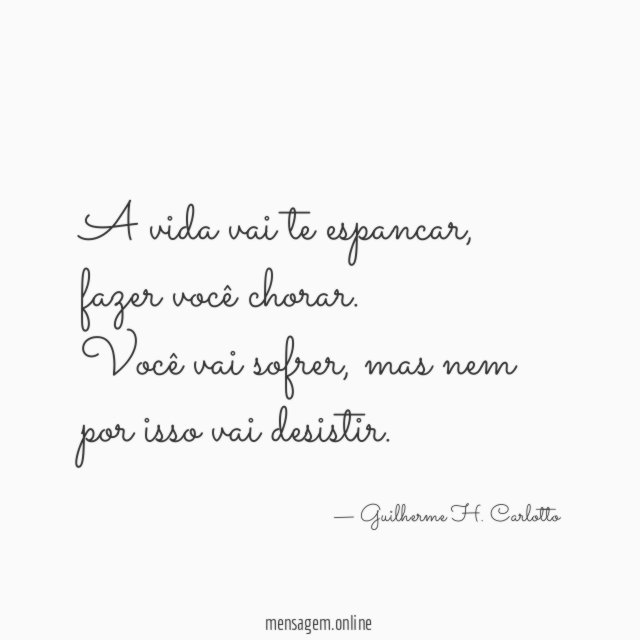 A vida vai te espancar