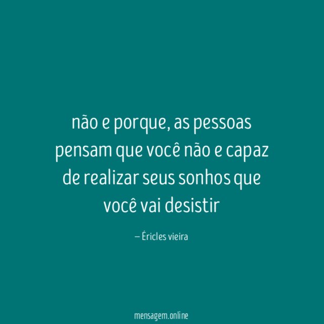 não e porque
