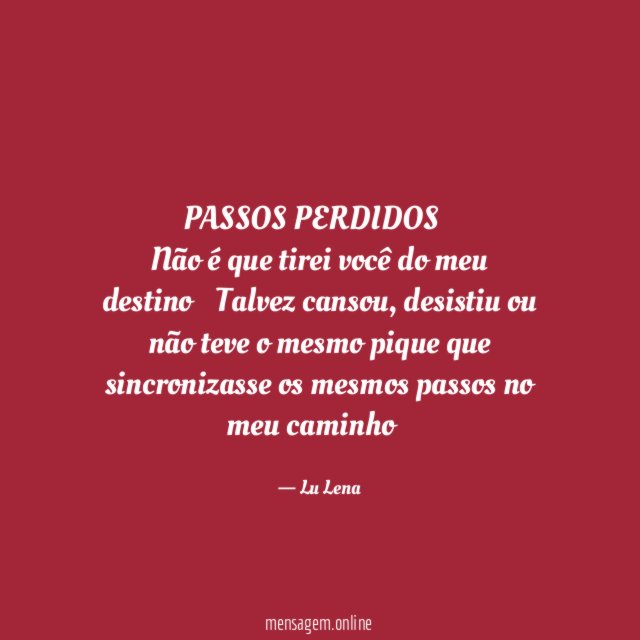 PASSOS PERDIDOS…