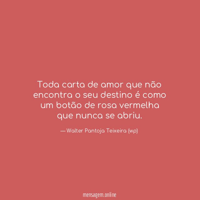 Toda carta de amor que não encontra