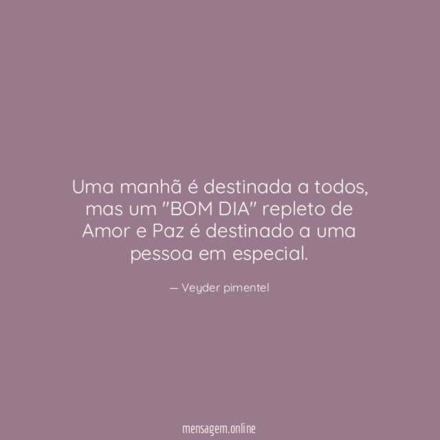 Uma manhã é destinada a todos