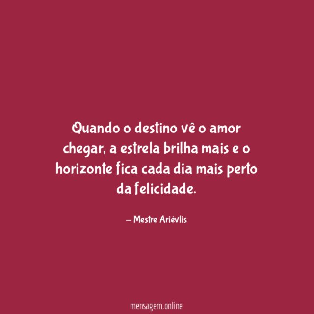 Quando o destino vê o amor chegar