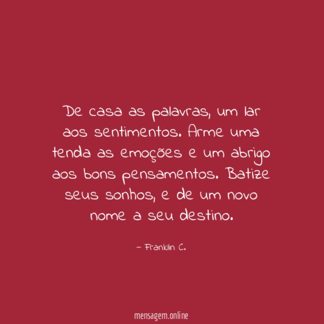 De casa as palavras