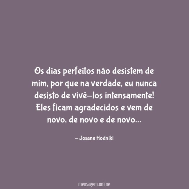 Os dias perfeitos não desistem de mim