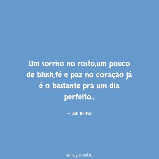 Um sorriso no rosto