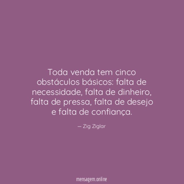 Toda venda tem cinco obstáculos básicos