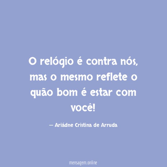 O relógio é contra nós