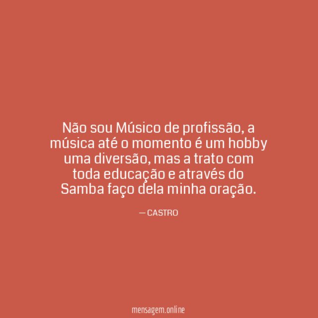 Não sou Músico de profissão