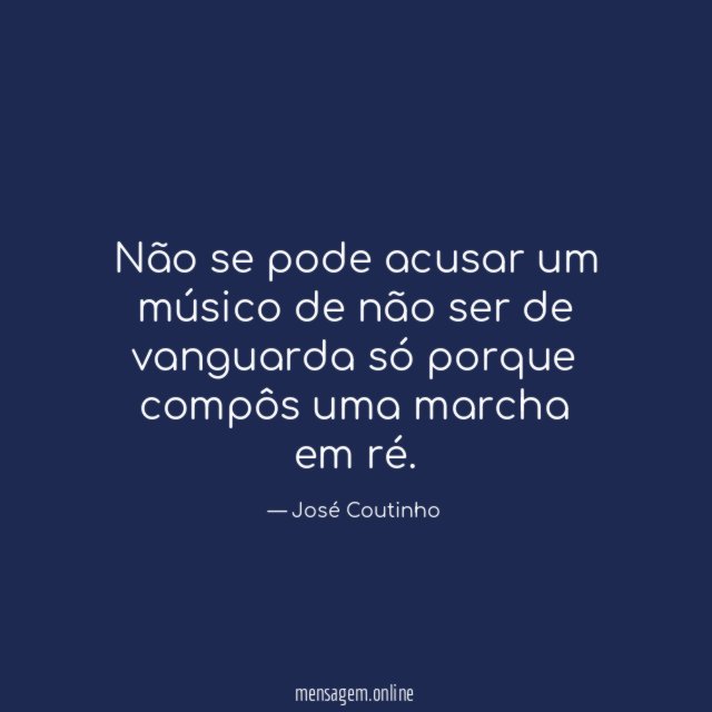 Não se pode acusar um músico de não