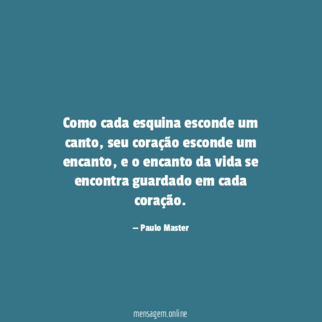 Como cada esquina esconde um canto
