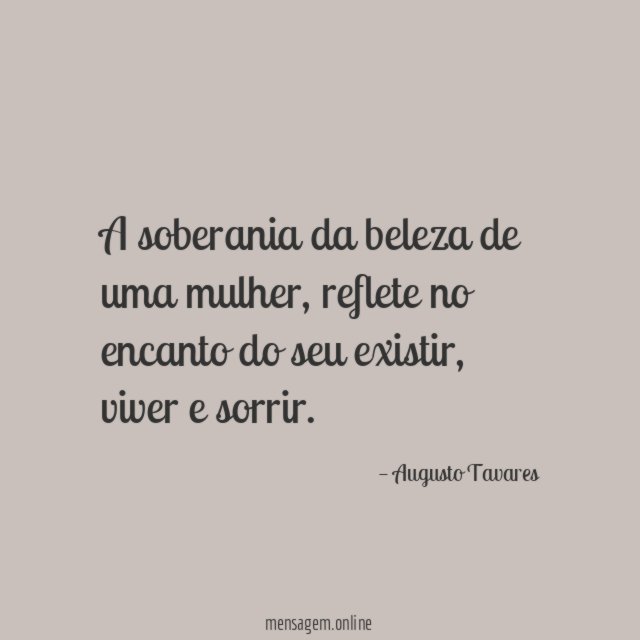 A soberania da beleza de uma mulher