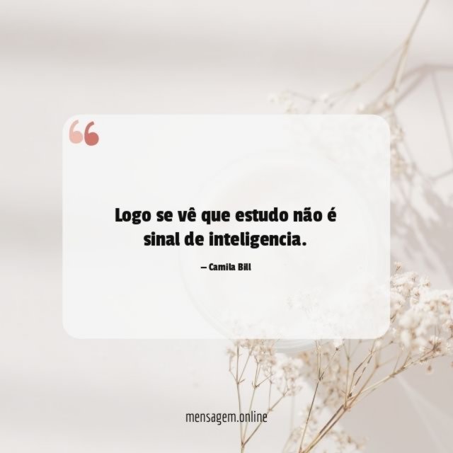 Logo se vê que estudo não é sinal de inteligencia