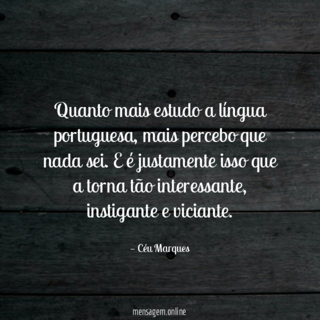 Quanto mais estudo a língua portuguesa