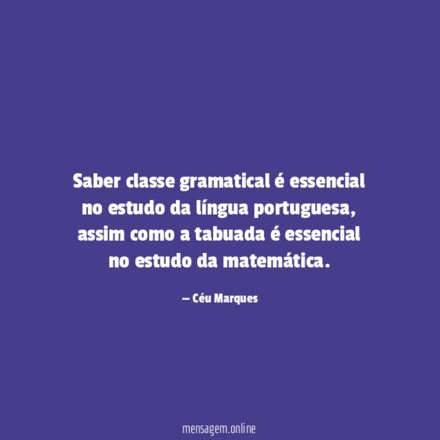 Saber classe gramatical é essencial no estudo da língua portuguesa