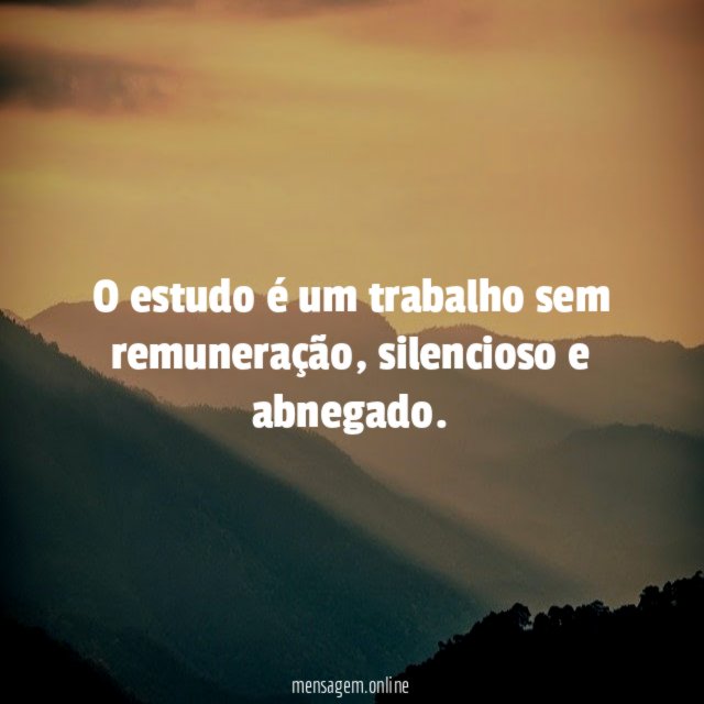 O estudo é um trabalho sem remuneração