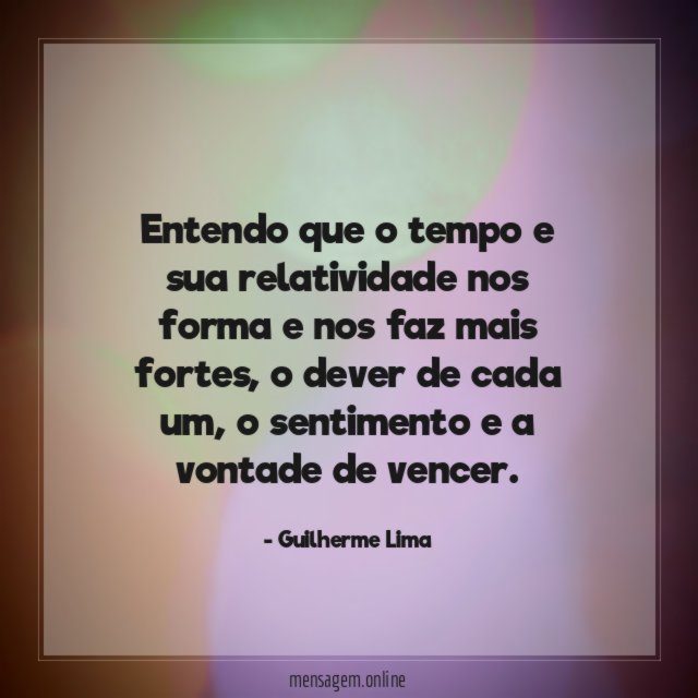 Entendo que o tempo e sua relatividade nos