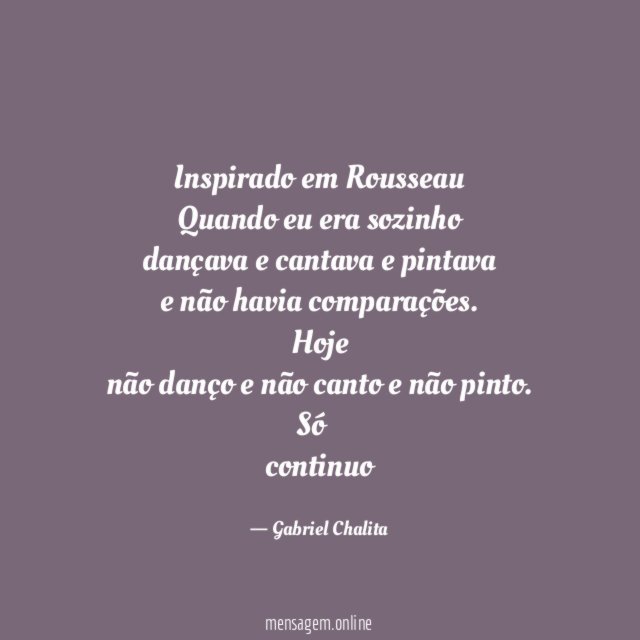Inspirado em Rousseau