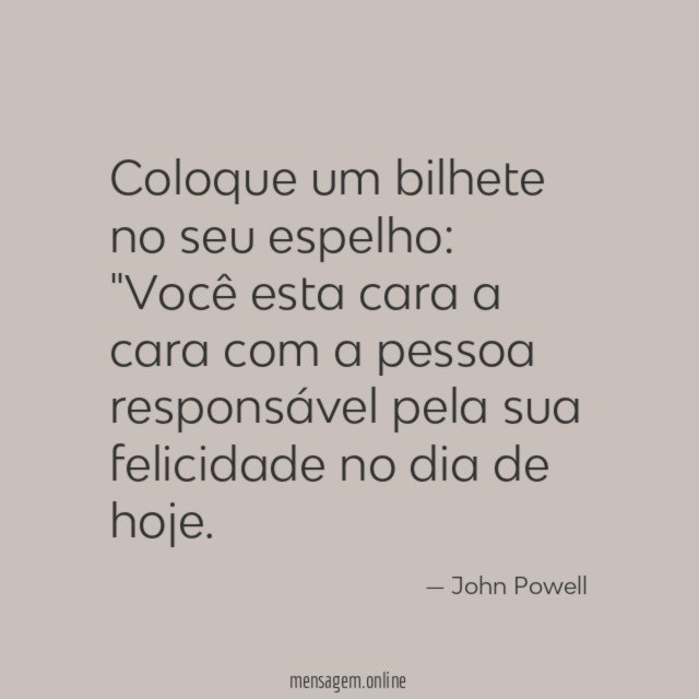Coloque um bilhete no seu espelho