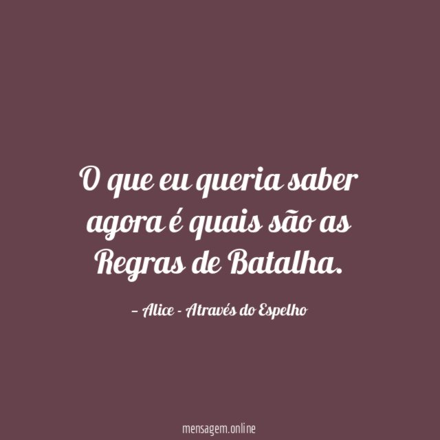 O que eu queria saber agora é quais
