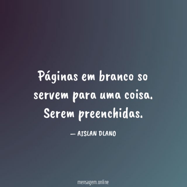 Páginas em branco so servem para uma coisa