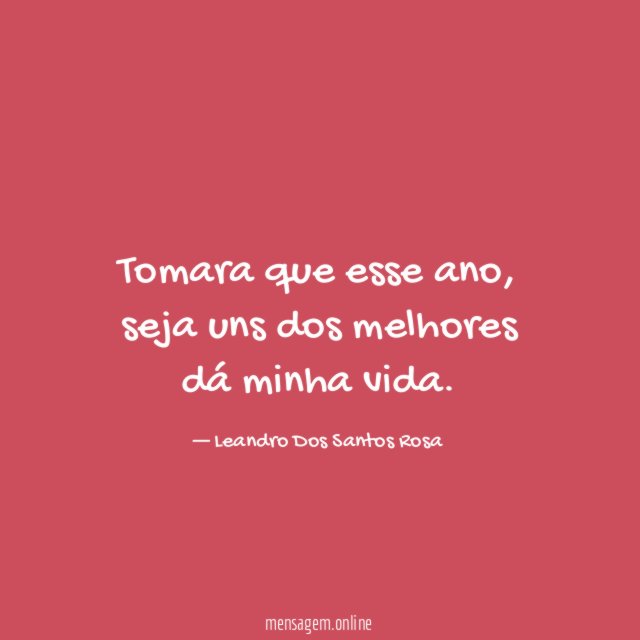 Tomara que esse ano