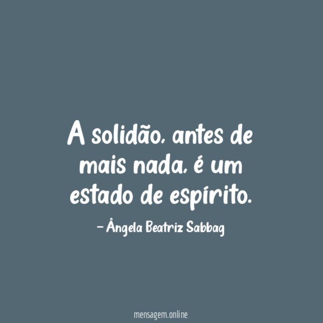 A solidão