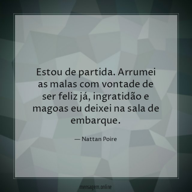 Estou de partida