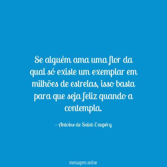 Se alguém ama uma flor da qual só