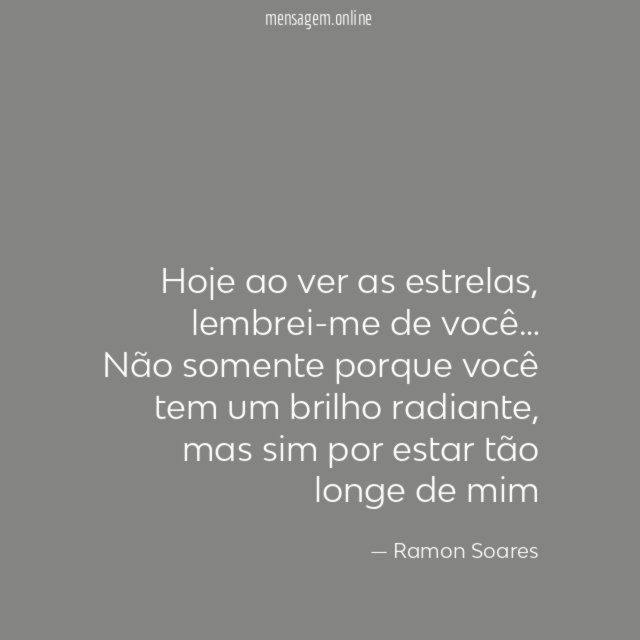 Hoje ao ver as estrelas