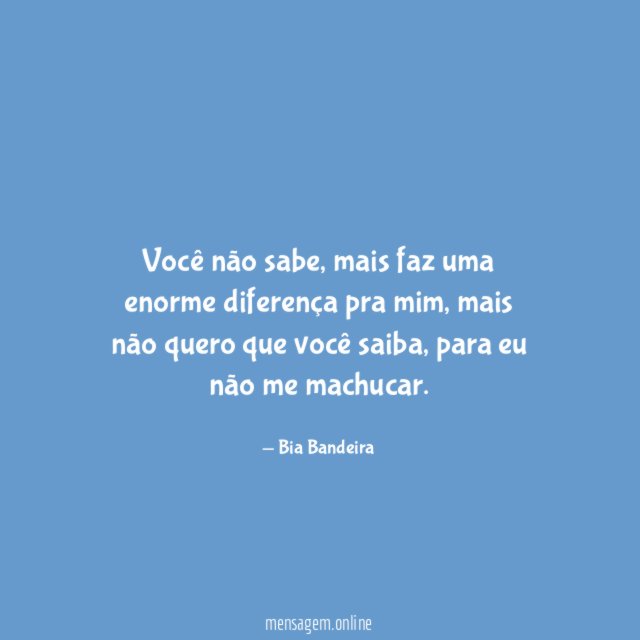 Você não sabe