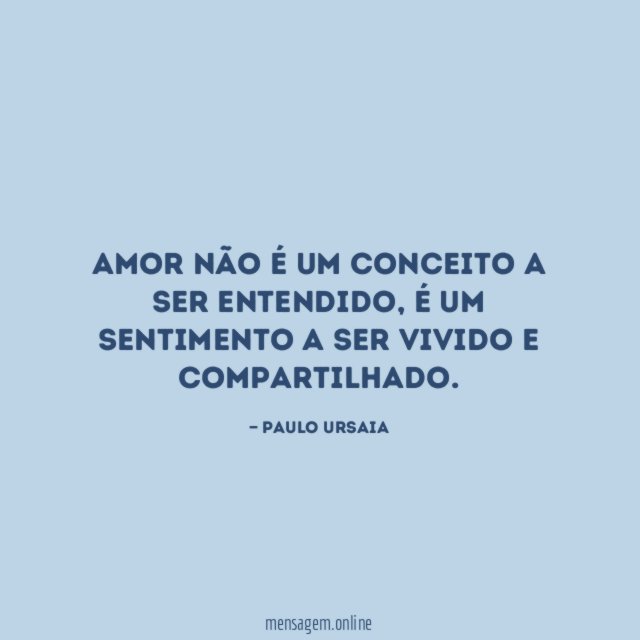 Amor não é um conceito a ser entendido