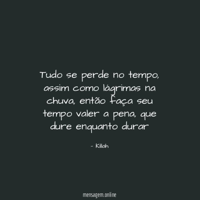 Tudo se perde no tempo