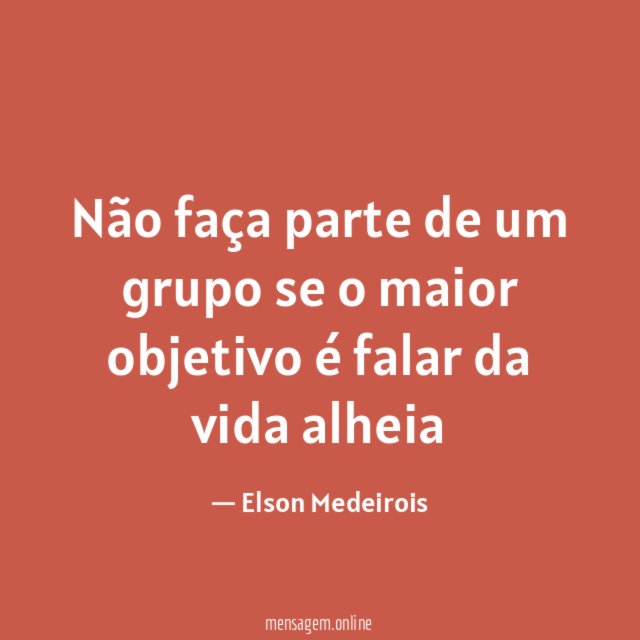 Não faça parte de um grupo se