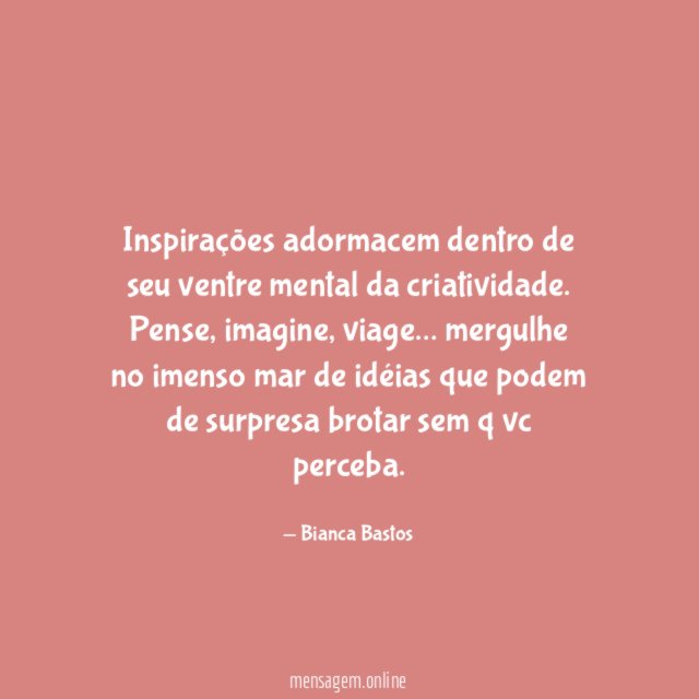 Inspirações adormacem dentro de seu ventre mental da criatividade