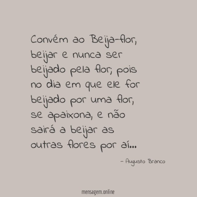 Convém ao Beija-flor
