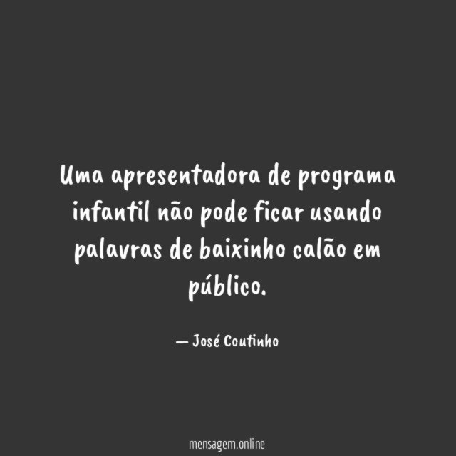 Uma apresentadora de programa infantil não pode ficar