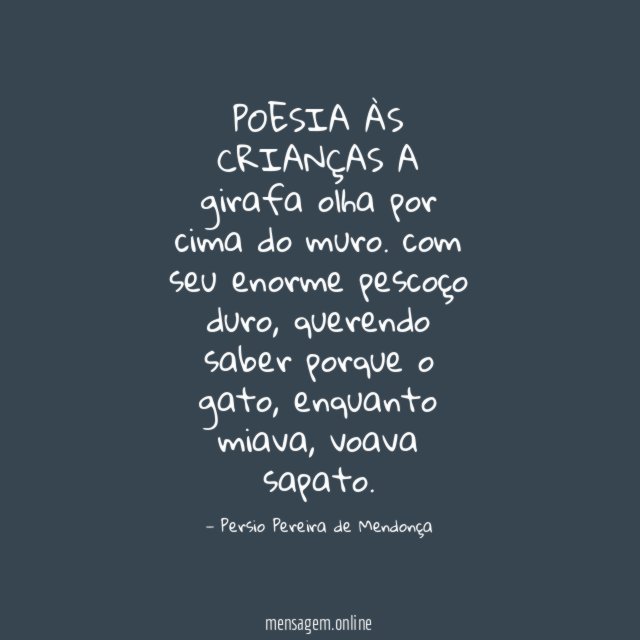 POESIA ÀS CRIANÇAS