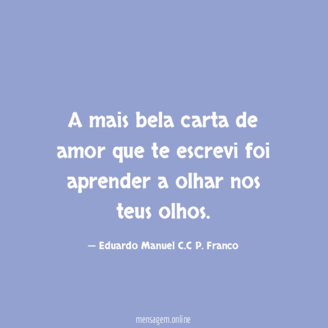 A mais bela carta de amor que te