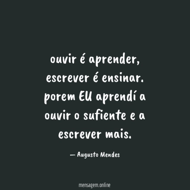 ouvir é aprender