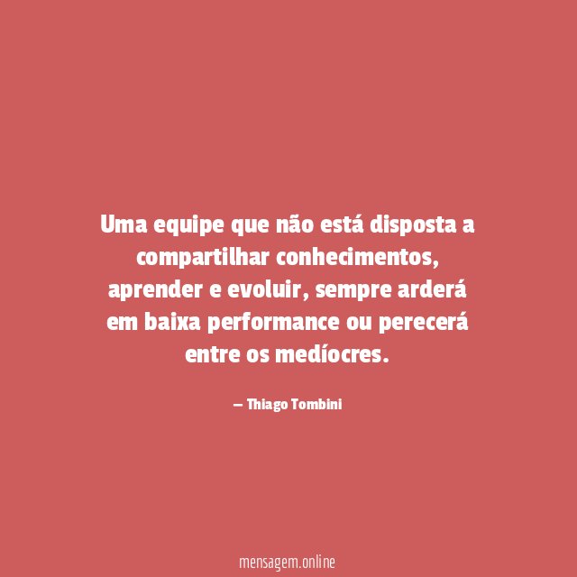 Uma equipe que não está disposta a compartilhar conhecimentos