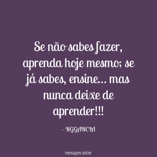 Se não sabes fazer