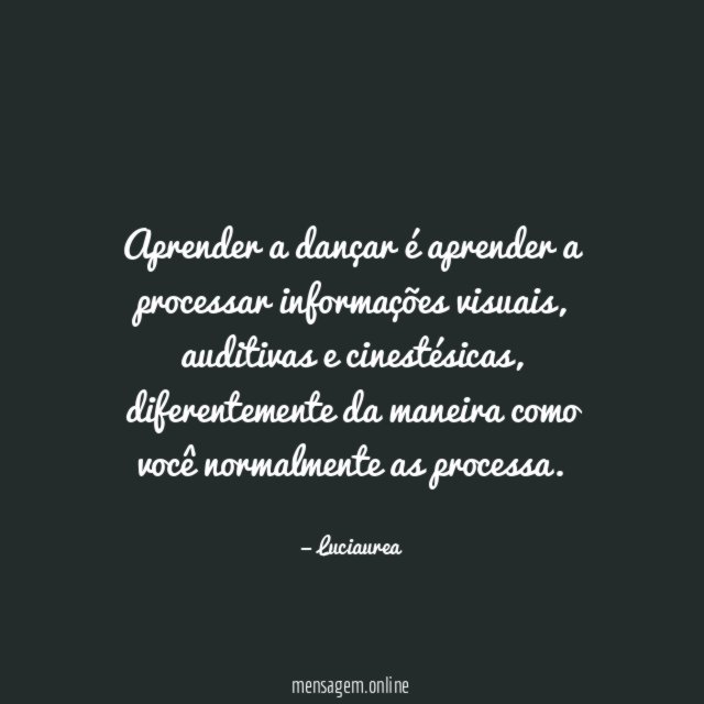 Aprender a dançar é aprender a processar informações visuais