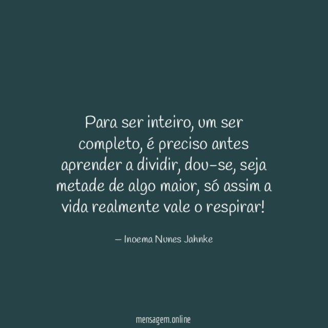 Para ser inteiro