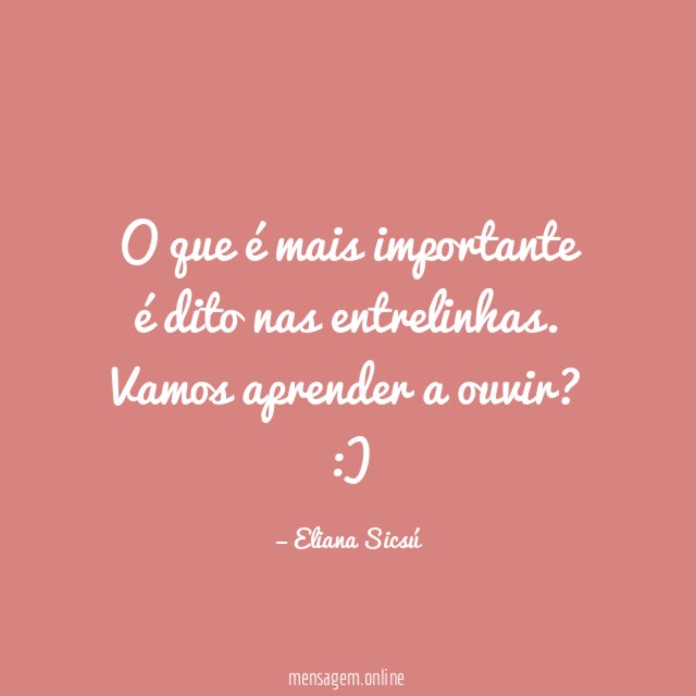 O que é mais importante é dito nas entrelinhas